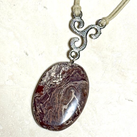 2/$20, Natural Earthy Brecciated Jasper Necklace, Genuine Gemstone Cord Necklace - Picture 6 of 12